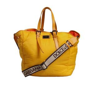 Dolce & Gabbana Puffer Tote Bag Men Yellow Tote Bags